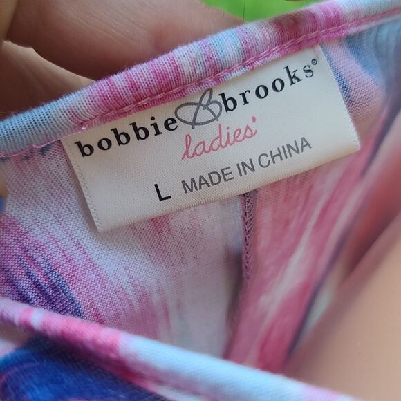 Bobbie Brooks Astronomical Short Sleeve Pink & Blue Dress - Picture 9 of 9